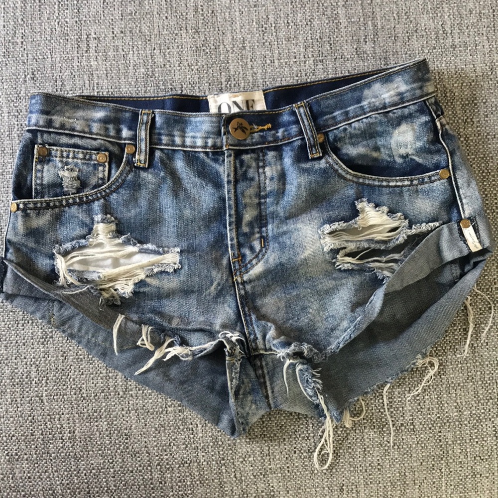 One Teaspoon low rise Bandits denim shorts